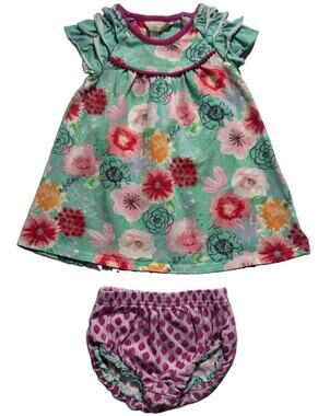 Matilda Jane Baby Girls 6-12 Months Floral Tunic Top & Bloomers 2 Pc Outfit